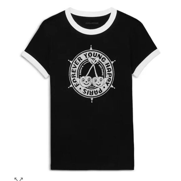 Zadig & Voltaire Walk Diamante Insignia Tee NWT - Picture 6 of 14